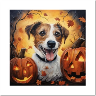 Halloween Jack Russell terrier Posters and Art